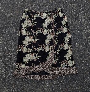 Y2K Black Floral Ruffle Skirt by Requirements
